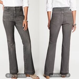 J Jill Womens High Rise Flare Denim Jeans 16 Tall Galaxy Grey Wash‎ Stretch Boho